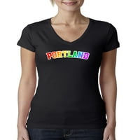 Vad Bobby, Portland LGBT Meleg Büszkeség város szülővárosa büszkeség, LGBT büszkeség, női Junior Fit V-nyakú póló,