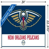 New Orleans Pelicans-logó fali poszter Pushpins, 22.375 34