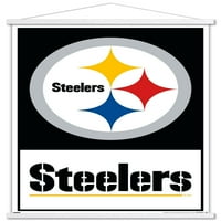 Pittsburgh Steelers-Logo fali poszter fa mágneses kerettel, 22.375 34