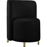 Meridian bútor Rotunda fekete bársony lekerekített hátsó akcentus szék arany kivitelben