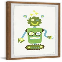 Marmont Hill egy zöld robot keretes fali művészet vagyok