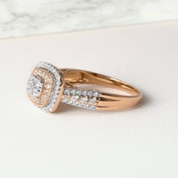 Imperial 10K rózsa arany 1ct tw gyémánt klaszter halo eljegyzési gyűrű