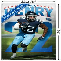 Tennessee Titans-Derrick Henry fali poszter Push csapokkal, 22.375 34